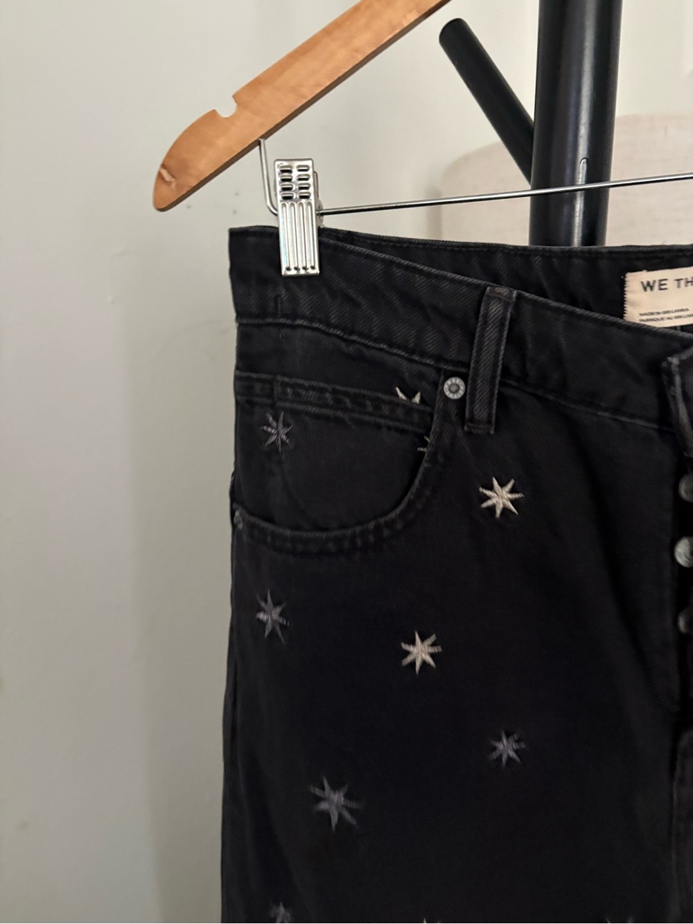 NWT FREE PEOPLE WE THE FREE Deep Trance Shine Embroidered Dropped Boyfriend Jean - Picture 12 of 14
